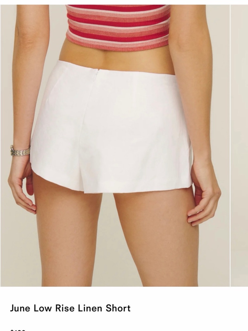 Low Rise Linen Shorts - Picture 3 of 4